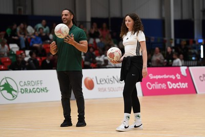 210525 - Cardiff Dragons v Birmingham Panthers - Netball Super League - Josh Navidi during half time