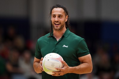 210525 - Cardiff Dragons v Birmingham Panthers - Netball Super League - Josh Navidi during half time
