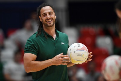 210525 - Cardiff Dragons v Birmingham Panthers - Netball Super League - Josh Navidi during half time