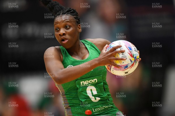 210525 - Cardiff Dragons v Birmingham Panthers - Netball Super League - Khanyisa Chawane of Cardiff Dragons