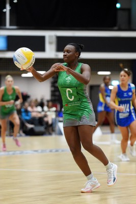 080624 - Cardiff Dragons v Leeds Rhinos - Vitality Netball Super League - Khanyisa Chawane of Cardiff Dragons