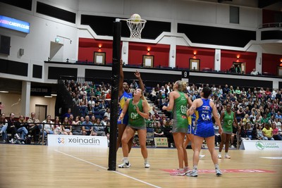 080624 - Cardiff Dragons v Leeds Rhinos - Vitality Netball Super League - Leah Middleton of Cardiff Dragons