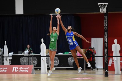 080624 - Cardiff Dragons v Leeds Rhinos - Vitality Netball Super League - Georgia Rowe of Cardiff Dragons