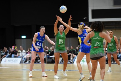 080624 - Cardiff Dragons v Leeds Rhinos - Vitality Netball Super League - Elle McDonald of Cardiff Dragons