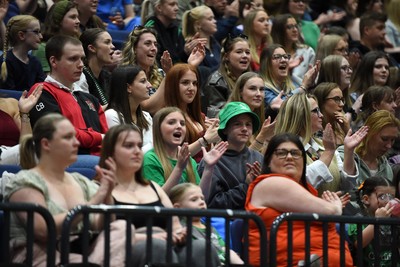 080624 - Cardiff Dragons v Leeds Rhinos - Vitality Netball Super League - Fans enjoying the match