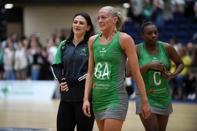 080624 - Cardiff Dragons v Leeds Rhinos - Vitality Netball Super League - Phillipa Yarranton of Cardiff Dragons at full time