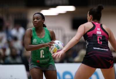 140625 - Cardiff Dragons v London Pulse - Netball Super League - Khanyisa Chawane of Cardiff Dragons