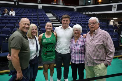 140625 - Cardiff Dragons v London Pulse - Netball Super League - Bethan Dyke of Cardiff Dragons