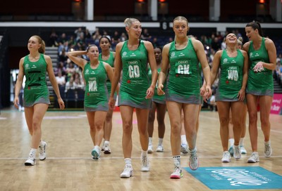 140625 - Cardiff Dragons v London Pulse - Netball Super League - Jacqui Newton and Alex Johnson of Cardiff Dragons