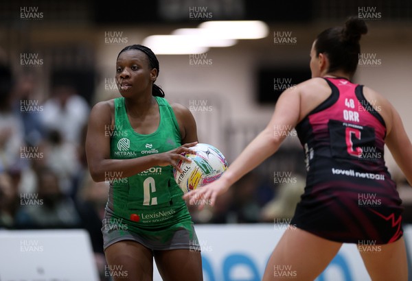 140625 - Cardiff Dragons v London Pulse - Netball Super League - Khanyisa Chawane of Cardiff Dragons
