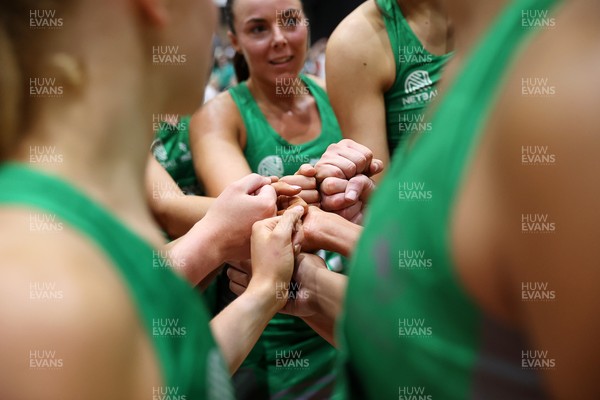 140625 - Cardiff Dragons v London Pulse - Netball Super League - Team huddle