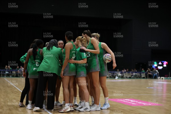 140625 - Cardiff Dragons v London Pulse - Netball Super League - Team huddle