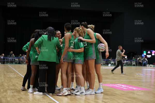 140625 - Cardiff Dragons v London Pulse - Netball Super League - Team huddle