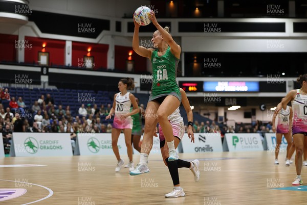 240525 - Cardiff Dragons v Loughborough Lightning - Netball Super League - Phillipa Yarranton of Cardiff Dragons
