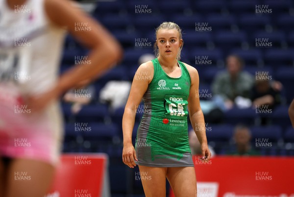 240525 - Cardiff Dragons v Loughborough Lightning - Netball Super League - Alex Johnson of Cardiff Dragons