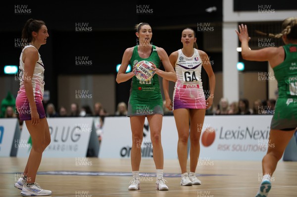 240525 - Cardiff Dragons v Loughborough Lightning - Netball Super League - Jacqui Newton of Cardiff Dragons