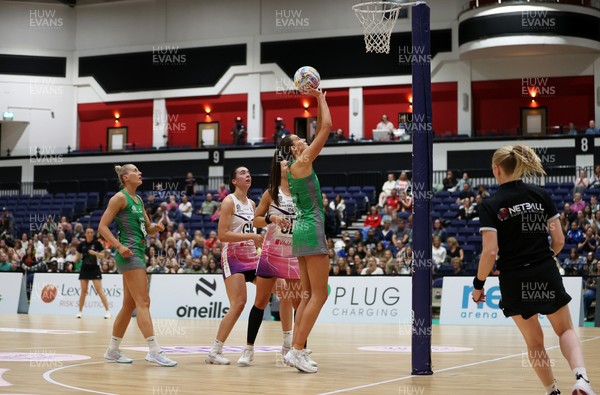 240525 - Cardiff Dragons v Loughborough Lightning - Netball Super League - Georgia Rowe of Cardiff Dragons