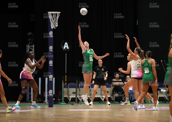 240525 - Cardiff Dragons v Loughborough Lightning - Netball Super League - Jacqui Newton of Cardiff Dragons