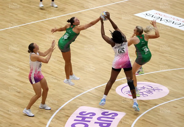 240525 - Cardiff Dragons v Loughborough Lightning - Netball Super League - Elle McDonald of Cardiff Dragons