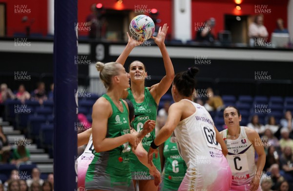 240525 - Cardiff Dragons v Loughborough Lightning - Netball Super League - Georgia Rowe of Cardiff Dragons