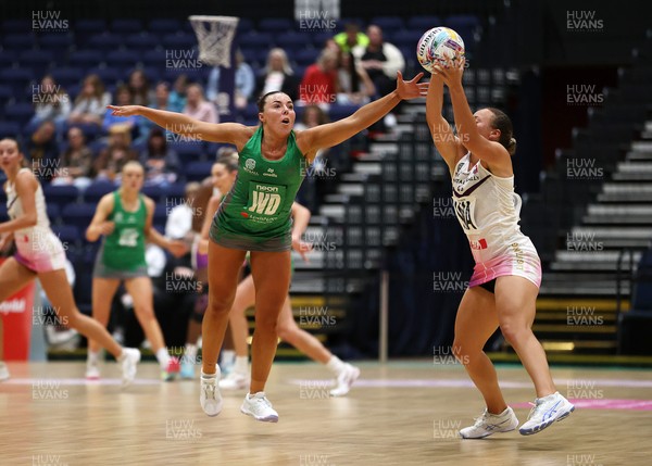 240525 - Cardiff Dragons v Loughborough Lightning - Netball Super League - Elle McDonald of Cardiff Dragons