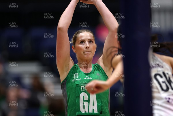 240525 - Cardiff Dragons v Loughborough Lightning - Netball Super League - Chelsea Beard of Cardiff Dragons