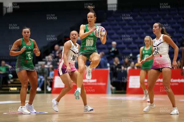 240525 - Cardiff Dragons v Loughborough Lightning - Netball Super League - Vicky Booth of Cardiff Dragons