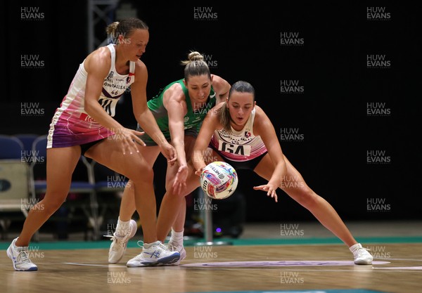240525 - Cardiff Dragons v Loughborough Lightning - Netball Super League - Jacqui Newton of Cardiff Dragons
