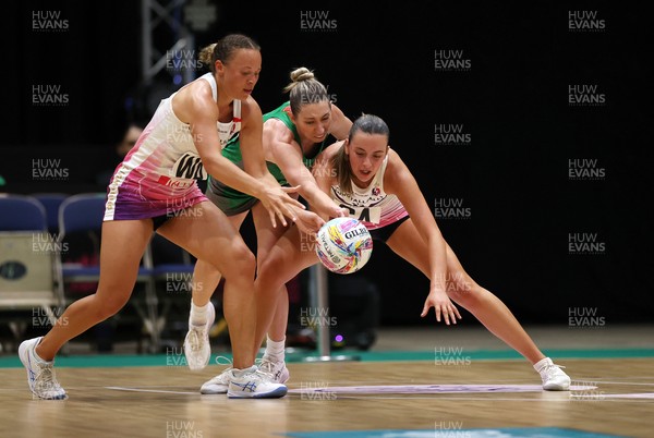 240525 - Cardiff Dragons v Loughborough Lightning - Netball Super League - Jacqui Newton of Cardiff Dragons