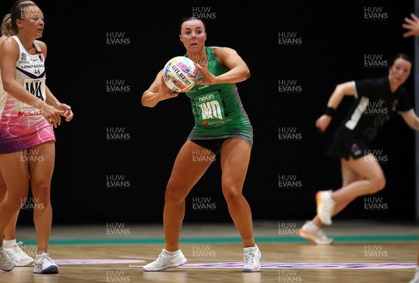 240525 - Cardiff Dragons v Loughborough Lightning - Netball Super League - Elle McDonald of Cardiff Dragons