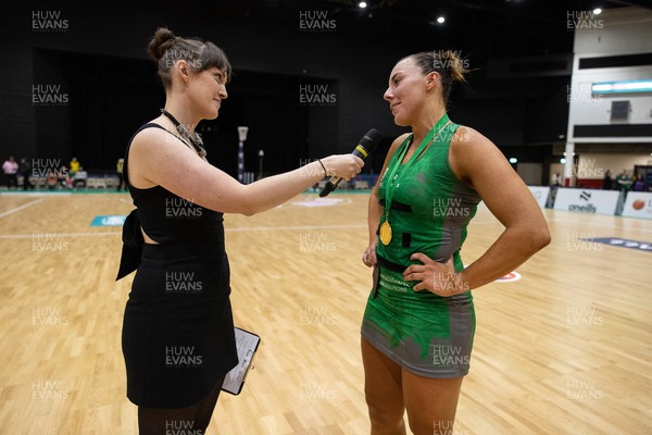 240525 - Cardiff Dragons v Loughborough Lightning - Netball Super League - Dragons Player of the match Elle McDonald of Cardiff Dragons