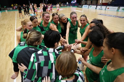 240525 - Cardiff Dragons v Loughborough Lightning - NxtGen - Team huddle