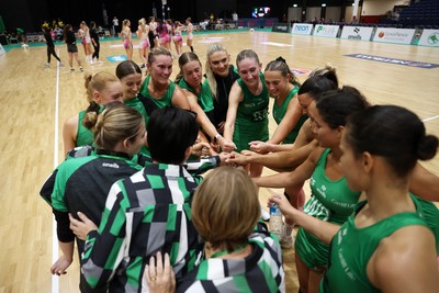 240525 - Cardiff Dragons v Loughborough Lightning - NxtGen - Team huddle