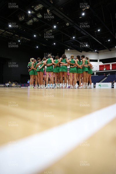 240525 - Cardiff Dragons v Loughborough Lightning - NxtGen - Team huddle