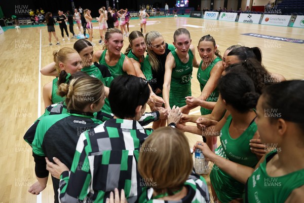 240525 - Cardiff Dragons v Loughborough Lightning - NxtGen - Team huddle