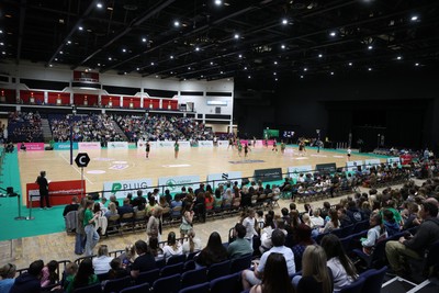 050425 - Cardiff Dragons v Manchester Thunder - Netball Super League - General View of the Utlilita Arena