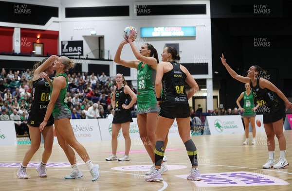 050425 - Cardiff Dragons v Manchester Thunder - Netball Super League - Georgia Rowe of Cardiff Dragons