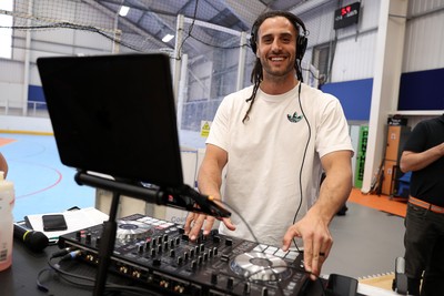 160525 - Cardiff Dragons v Nottingham Forest - Netball Super League - DJ Josh Navidi
