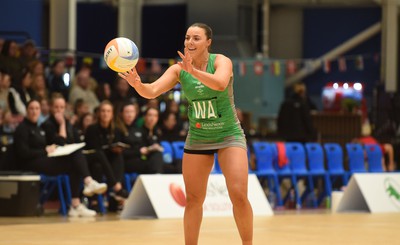 260424 - Cardiff Dragons v Strathclyde Sirens - Vitality Netball Super League - Elle McDonald of Cardiff Dragons