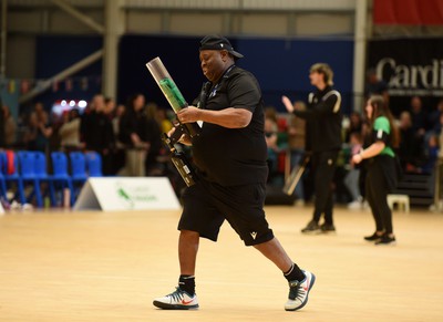 260424 - Cardiff Dragons v Strathclyde Sirens - Vitality Netball Super League - Merch being given away at half time