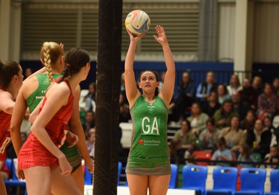 260424 - Cardiff Dragons v Strathclyde Sirens - Vitality Netball Super League - Laura Rudland of Cardiff Dragons