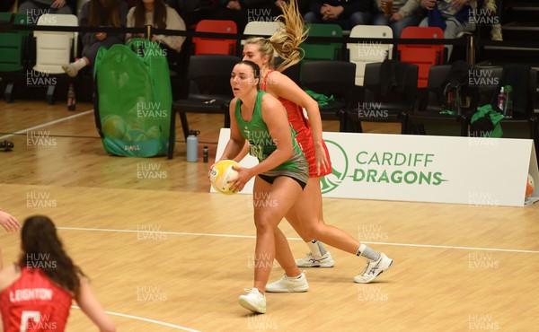 260424 - Cardiff Dragons v Strathclyde Sirens - Vitality Netball Super League - Elle McDonald of Cardiff Dragons