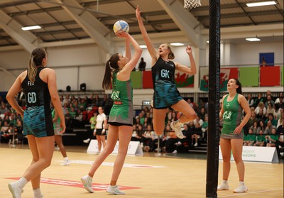 190424 - Cardiff Dragons v Surrey Storms - Vitality Netball Super League - Georgia Rowe of Cardiff Dragons