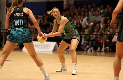 190424 - Cardiff Dragons v Surrey Storms - Vitality Netball Super League - Phillipa Yarranton of Cardiff Dragons