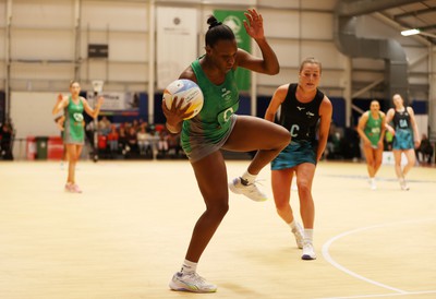 190424 - Cardiff Dragons v Surrey Storms - Vitality Netball Super League - Khanyisa Chawane of Cardiff Dragons