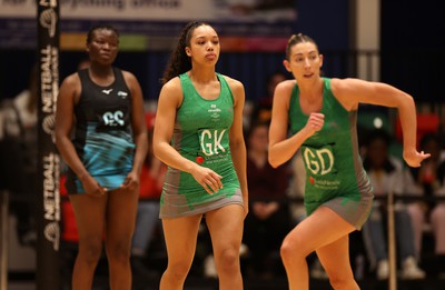 190424 - Cardiff Dragons v Surrey Storms - Vitality Netball Super League - Nansi Kuti of Cardiff Dragons