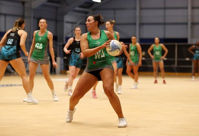 190424 - Cardiff Dragons v Surrey Storms - Vitality Netball Super League - Elle McDonald of Cardiff Dragons