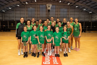 190424 - Cardiff Dragons v Surrey Storms - Vitality Netball Super League - Mascot Photo