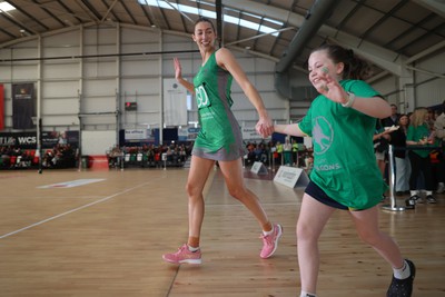 190424 - Cardiff Dragons v Surrey Storms - Vitality Netball Super League - Jacqui Newton of Cardiff Dragons