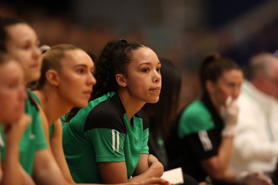 190424 - Cardiff Dragons v Surrey Storms - Vitality Netball Super League - Nansi Kuti of Cardiff Dragons